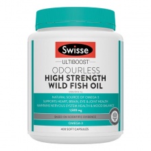 Swisse 高含量野生无腥鱼油 1500mg 400粒 Odourless High Strength Wild Fish Oil 400 Capsules