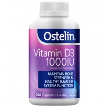 Ostelin 维生素D3 Vitamin D3 1000IU Vitamin D - 300 Capsules Exclusive Size