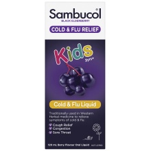 【24年10】Sambucol Kids Cold & Flu Berry Flavour 小黑果感冒糖浆 120ml