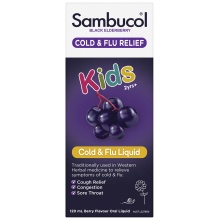 Sambucol Kids Cold & Flu Berry Flavour 小黑果感冒糖浆 120ml