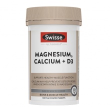 Swisse Ultiboost Magnesium, Calcium + D3 Tablets For Bone Health 120 Pack swisse钙镁d3片