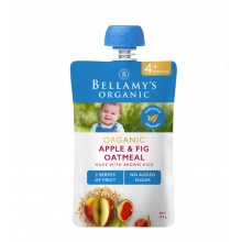 贝拉米4 苹果无花果燕麦果泥120g Bellamys Organic Apple & Fig Oatmeal Puree 4+ Months 120g