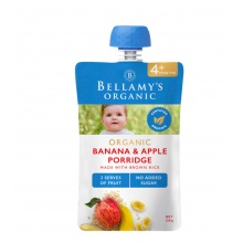 贝拉米4 香蕉苹果燕麦果泥120g Bellamys Organic Banana & Apple Porridge Puree 4+ Months 120g