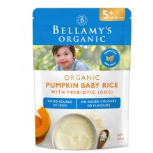 Bellamy s Organic Pumpkin Baby Rice with Prebiotic 贝拉米有机南瓜米糊 (益生菌) 5+ 125g