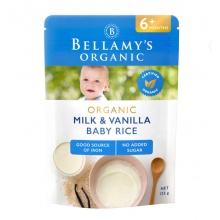 贝拉米米粉6香草味125g Bellamys Organic Milk and Vanilla Baby Rice 125g