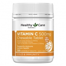 Healthy Care 维生素c咀嚼片120粒 Vitamin C 500mg 120 Chewable Tablets